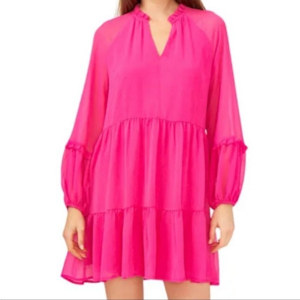 Vince Camuto Ladies Three Tier Mini Dress Arresting Orchid Size
